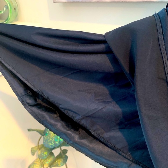 BCBG Maxazria navy blue satin gown - Picture 3 of 9